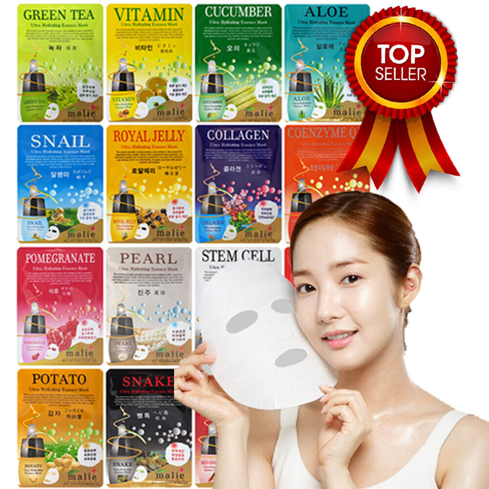 Malie Korean Face Mask Sheet Pack Facial Mask Moisture Skin Care UK Seller