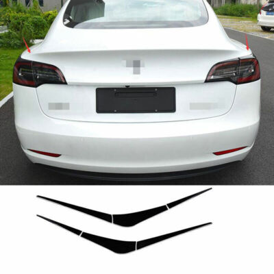 For Tesla Model 3 2017-2021 Black Titanium Rear Tail Light Lamp Strip Trim 6PCS