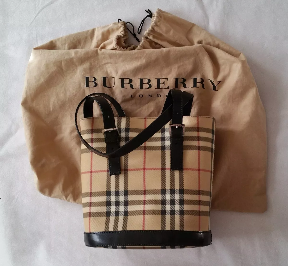 Vintage Burberry Nova Check Small Tote from Italy