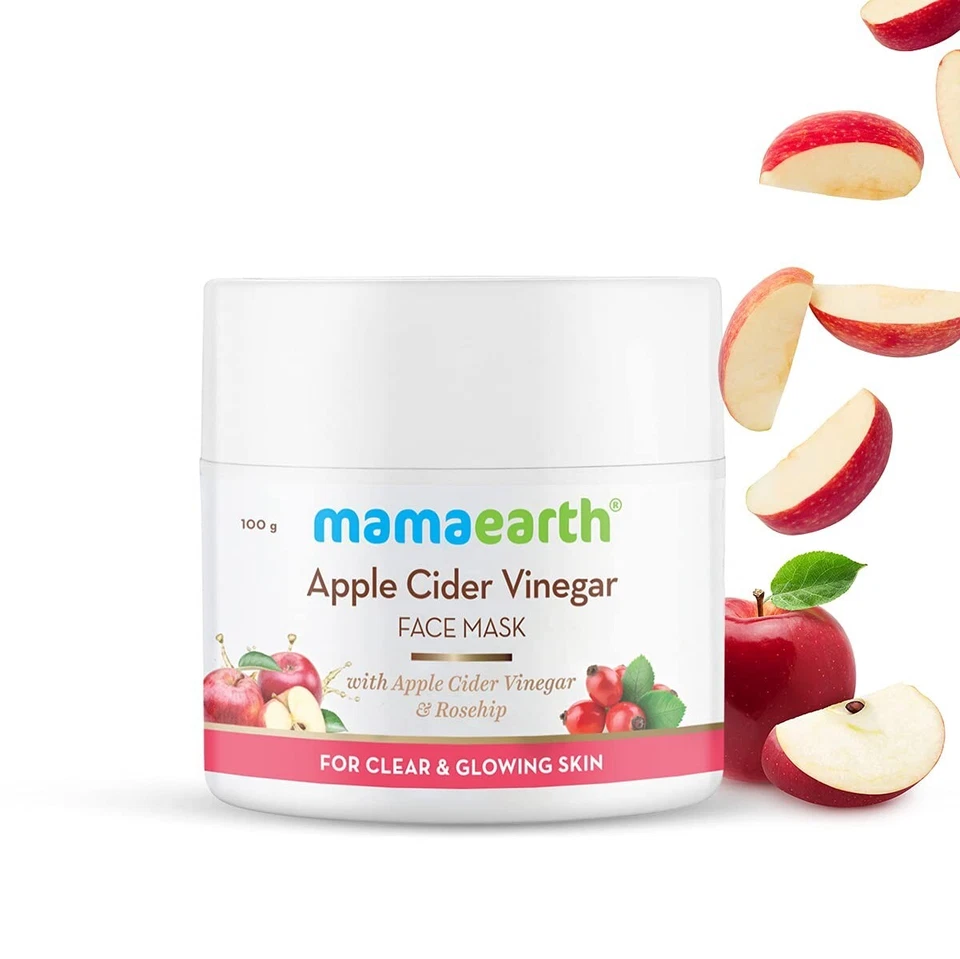 Mascarilla facial de vinagre de sidra de manzana Mamaearth 100 g para piel brillante y piel clara Foto 2 de 4