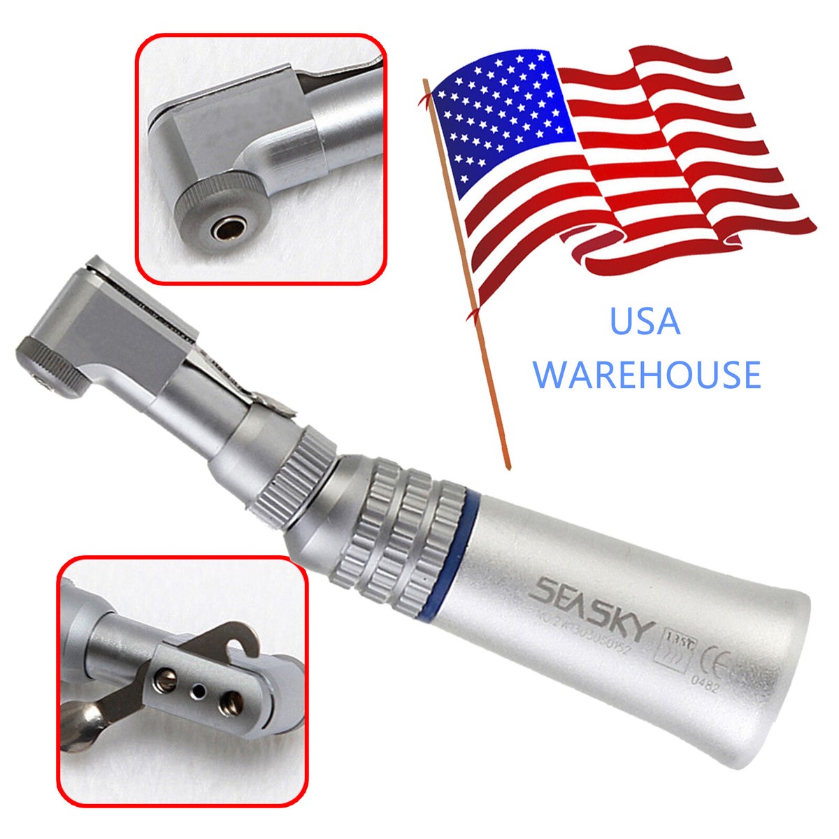 For NSK Dental Slow Speed Contra Angle Straight Cone Air Motor 4H Handpiece YI2