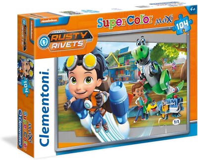 Clementoni Puzzle 104 Teile Rusty Rivets Supercolor MAXI 68x48 cm Neu NEW