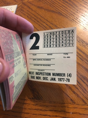Ein 1977 1978 Pennsylvania Inspektionsaufkleber PA Öl, Gas, KFZ - Bild 4 von 4