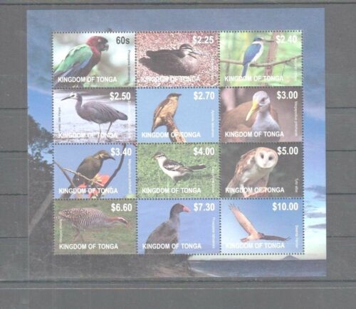 086.TONGA 2012 STAMP S/S BIRDS, PARROTS, OWLS . MNH - Afbeelding 1 van 1