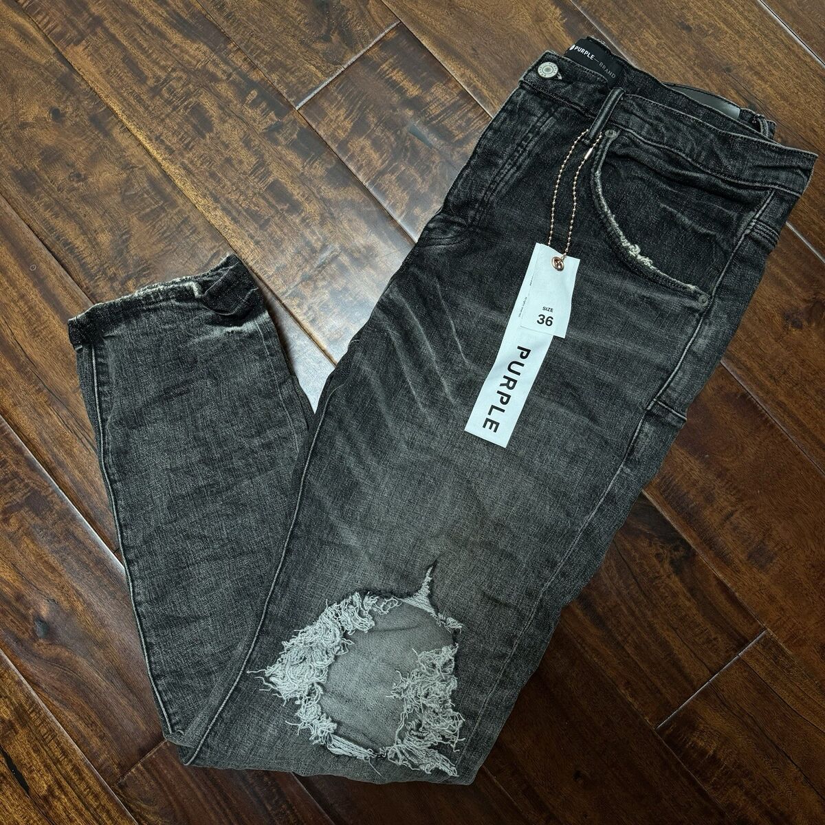 Purple Brand Skinny Ripped Black P002 Jeans Size 36 x 32 NEW Purple Brand Skinny Ripped Black P002 Jeans Size 36 x 32 NEW