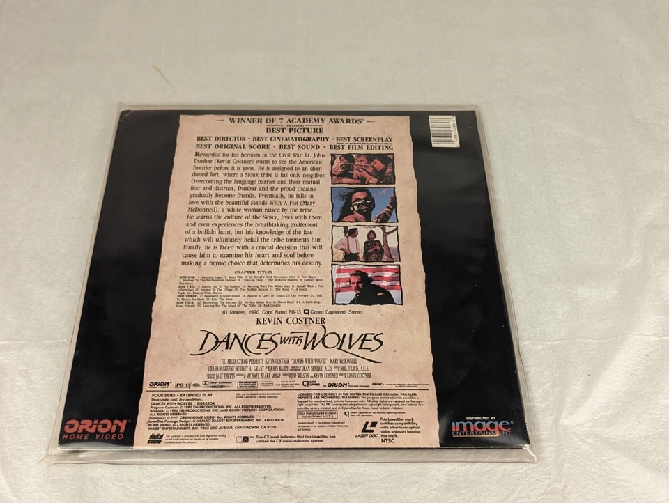 Dances with Wolves Widescreen Laserdisc LD Movie Film Collectible - Image 2 of 4