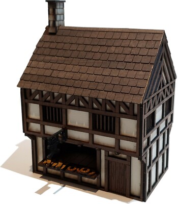 28 mm Fantasy Tudor Style Shop Bäcker MDF bemaltes Gelände