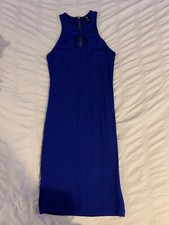 Windsor Women's Bodycon Dress Royal Blue High Neck Zipper Size Small