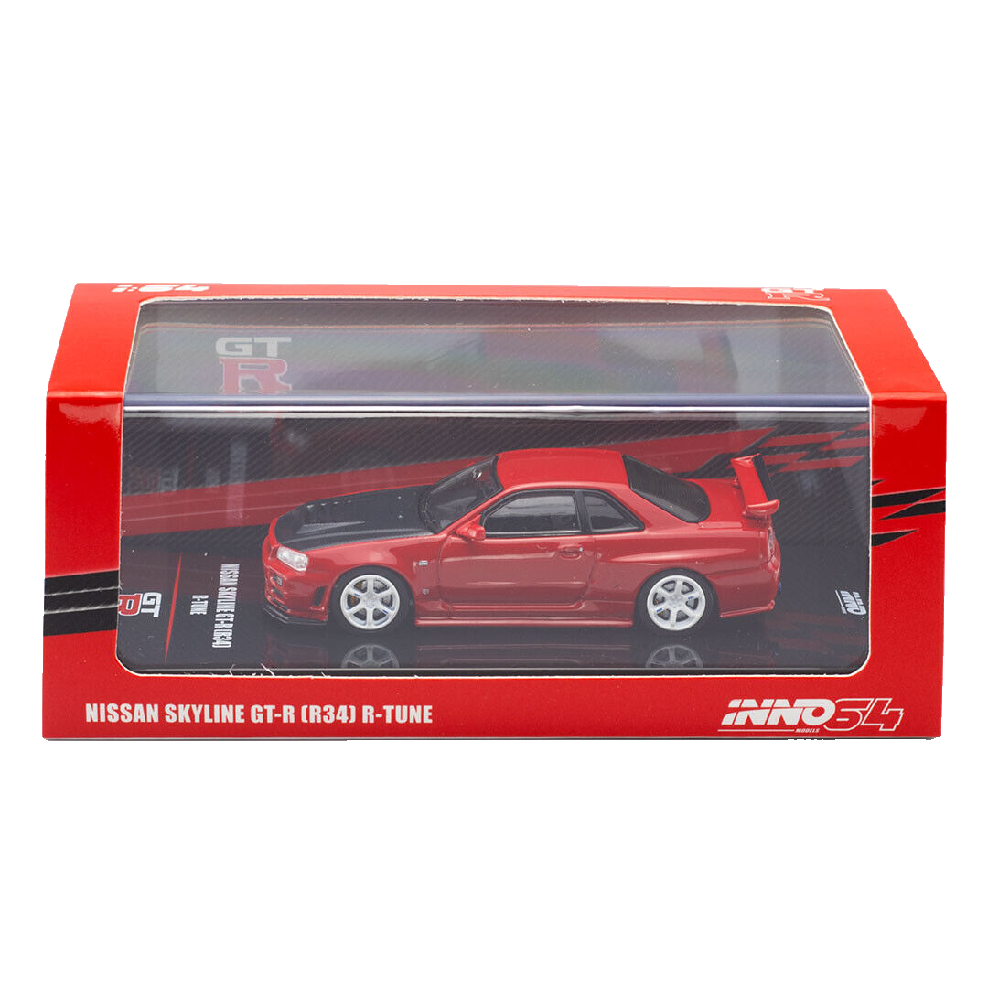 イノモデル64日産スカイラインGT-RR34R-TUNE INNO64 NISSAN SKYLINE GT-R R34 R-TUNE ORANGE METALLIC SEALED
