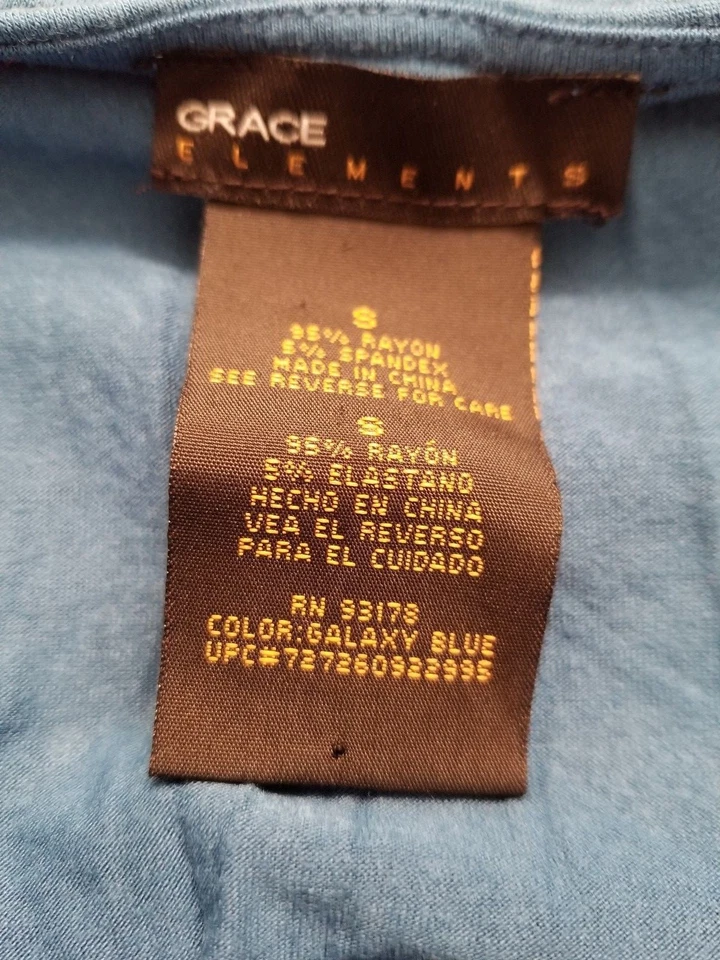 Grace Elements 女式衬衫上衣 S 码小号蓝色 — 第 2/3 张图片