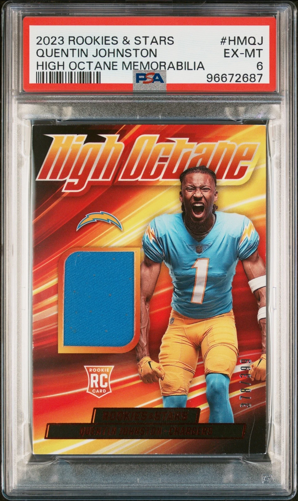 Quentin Johnston Panini Rookies & Stars High Octane Memorabilia #HMQJ Base