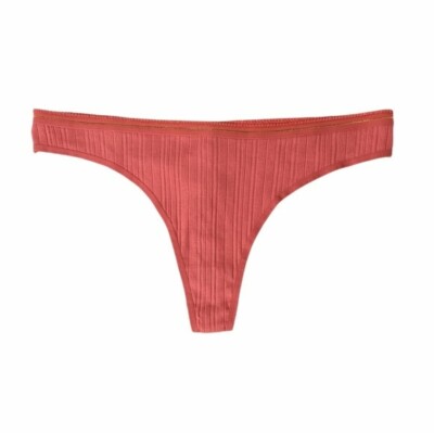 VS Rust Ribbed Thong Panty - Size XL 