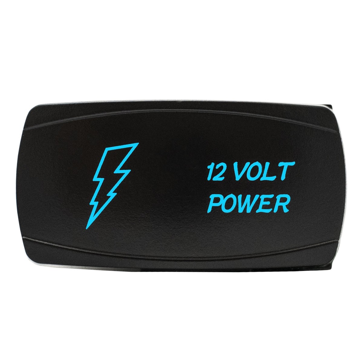 Blue 2 Position Laser Etched Horizontal Rocker Switch 12 VOLT