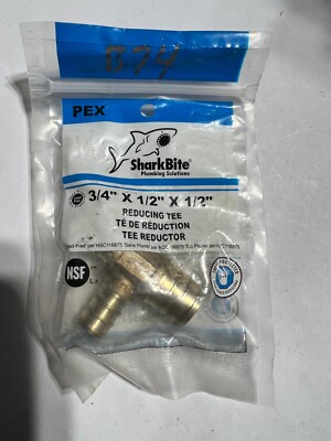 Part UC454LFA,Sharkbite/Cash Acme,33/4'' x 1/2'' x 1/2'', Brass, Lead Free Pex Barb
