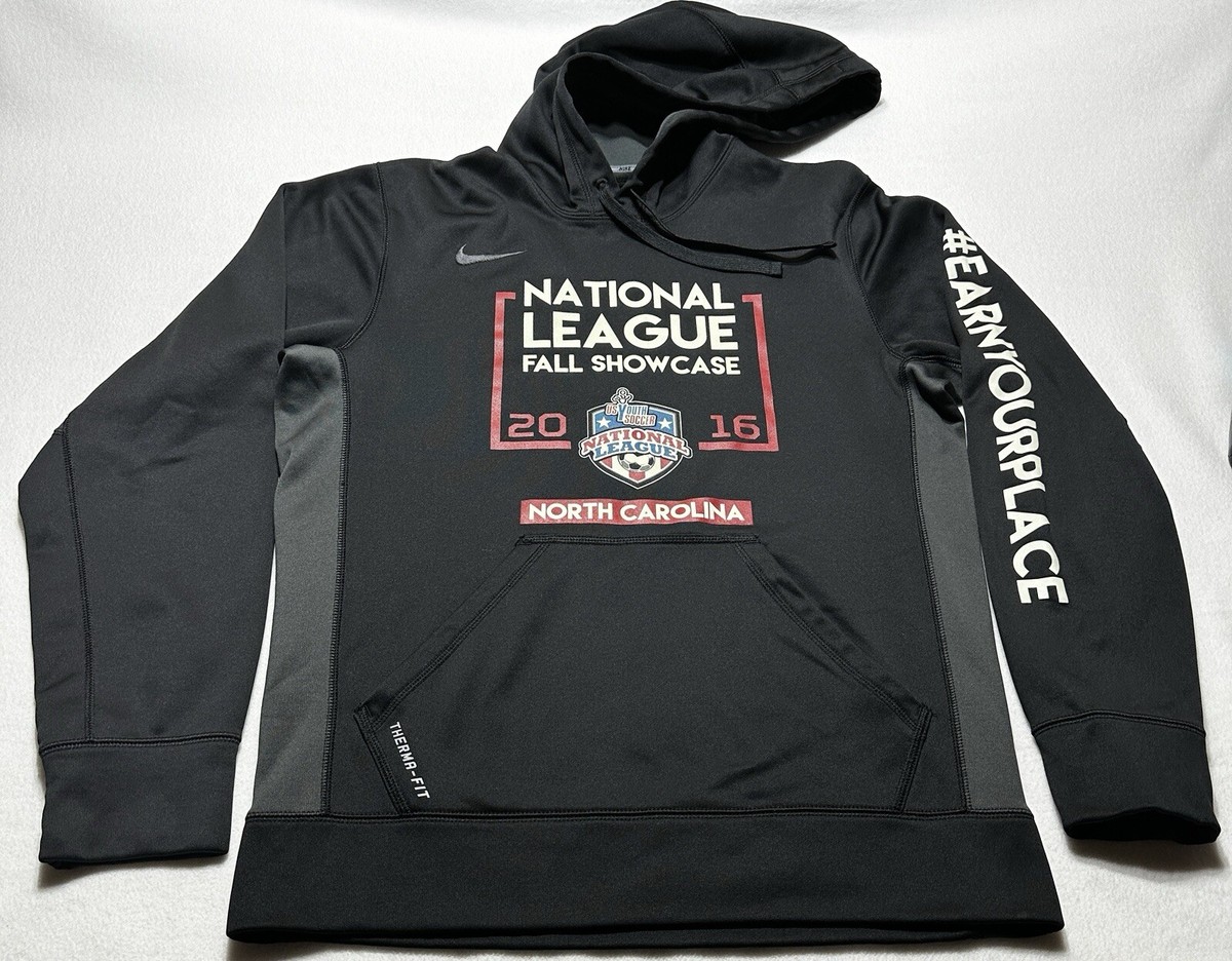 Nike US Youth Soccer National League Hoodie Mens Small Black