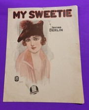 My Sweetie Sheet Music 1917 Art Cover Irving Berlin Piano Vocal Vintage Large