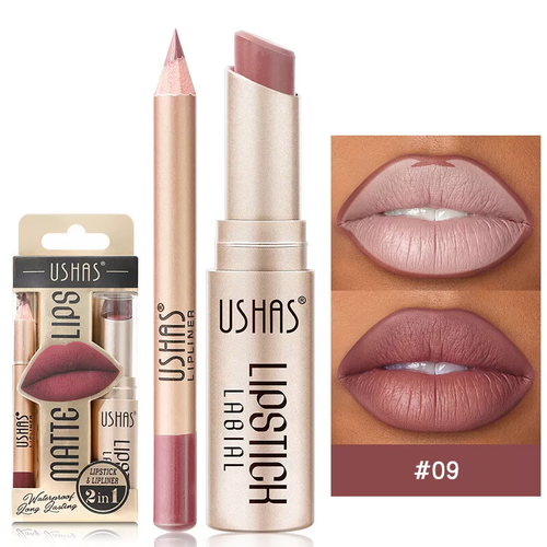 Ushas Matte Lips Lipstick & Lip Liner Set Waterproof Long Lasting Colour - Picture 10 of 13