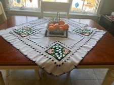 Square embroidered tablecloth from Europe