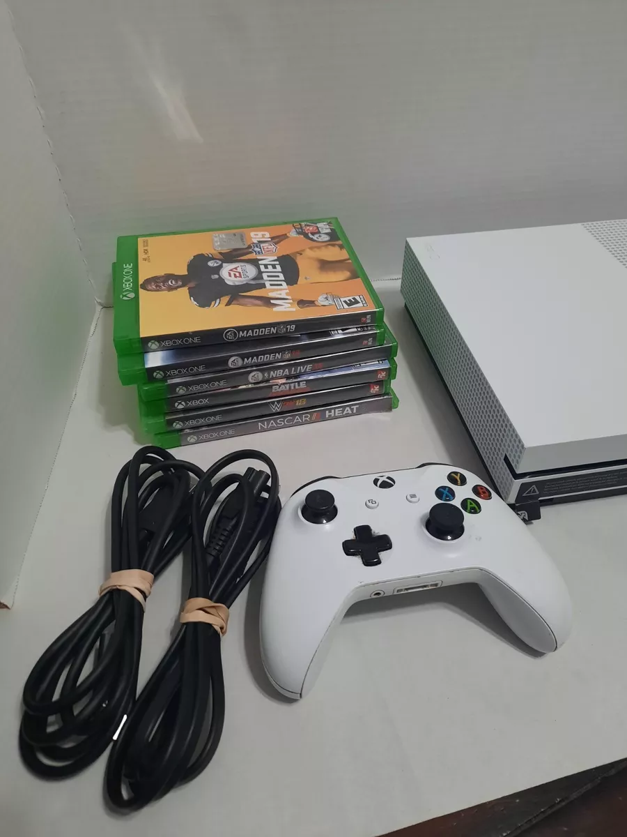 Xbox One S Model 1681 Bundle 6 Games 1 Controller White Console 1