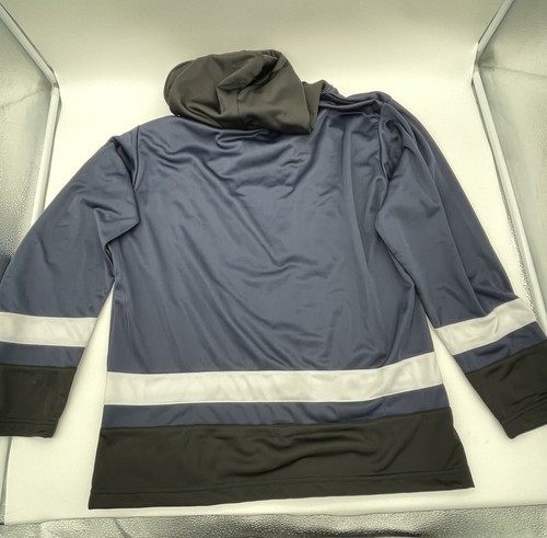 HUF Skateboarding Long Sleeve Hockey Hooded Jersey Men Small Stitched Navy - Picture 4 of 13