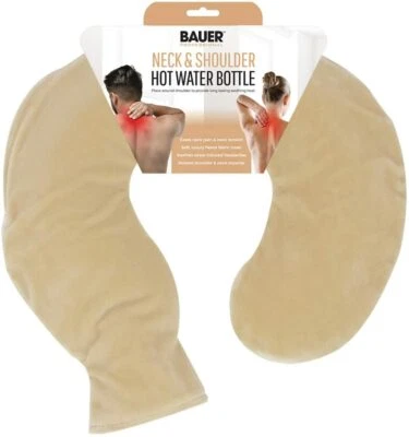 Hot Water Bottle Professional Neck Shoulder Bauer Beige Fleece Washable 60740