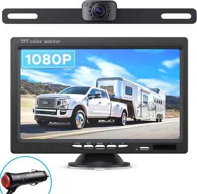 ERAPTA Car Rear View Backup Camera Reverse Camera 10 LED Night Vision 7" Monitor 1080P