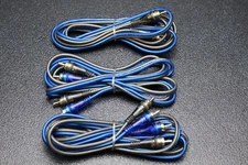 3 PC 10 FT RCA WIRE BLUE GRAY 2 CHANNEL CAR HOME AUDIO INTERCONNECT STEREO BLS10