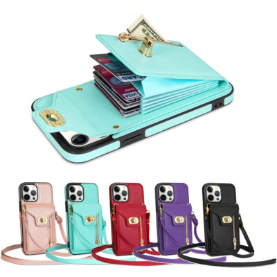 Handykette Hülle mit Band Für iPhone 15 14 Pro Max 13 12 11 Leder