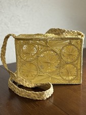 Vintage Woven Straw Crossbody Bag Boho Summer Natural Fiber Handmade Purse