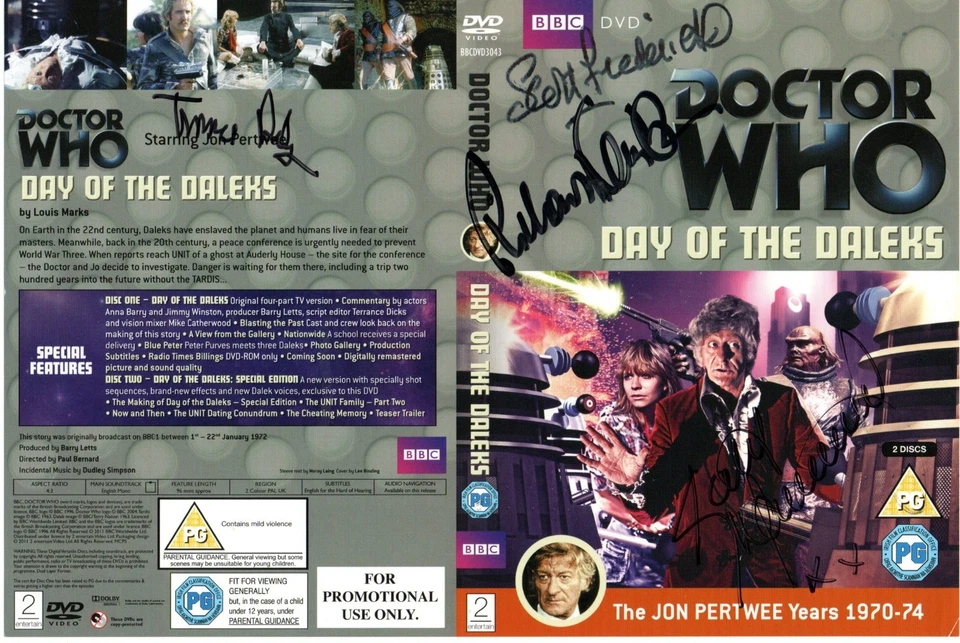Doctor Who Day of The Daleks DVD Cover Quadruple Signed Autographed by - Image 1 of 1