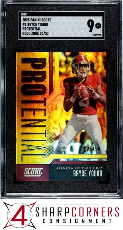 Bryce Young Panini Score Protential #1 Gold Zone
