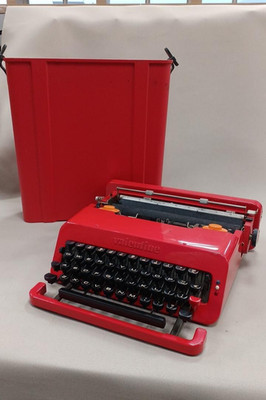 Olivetti Valentine Typewriter Red Case Vintage Operation Checked Rare Antiques