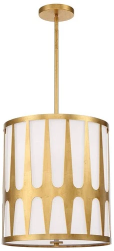 Crystorama Royston 17" Wide Antique Gold Drum Pendant Light - Picture 2 of 6