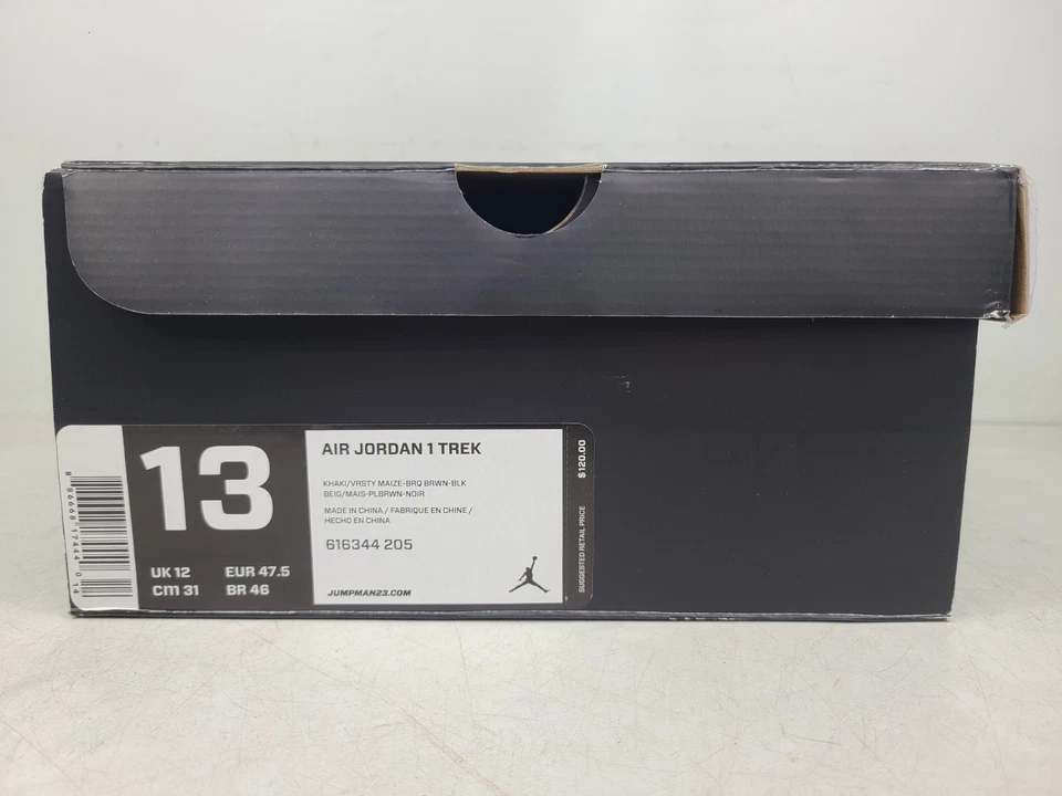 Nike Air Jordan 1 Trek Caqui Maíz Barroco 616344-205 Talla 13 (SOLO CAJA DE ZAPATOS) Foto 2 de 4