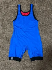 Mens MatMan Reversible Wrestling Singlet Blue/Red Size Medium