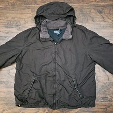 Vintage Polo Ralph Lauren Jacket XL Black Packable Hood Windbreaker Zip Up Read
