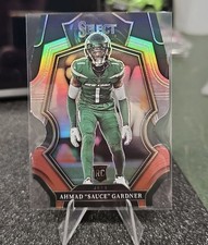 Panini Select 2022 Black & Red Prizm Die-Cut Rookie Ahmad Gardner #177 Jets