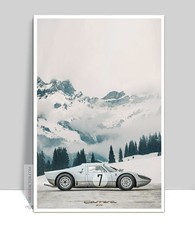 Porsche Carrera Gts 904 In The Alps. Poster Aluminum 36 X 24 Porsche Carrera Gts 904 In The Alps. Poster Aluminum 36 X 24