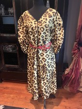 MARC JACOBS V-neck 3/4-sleeves Belted Leopard-print Dress Black Contrast Back 4