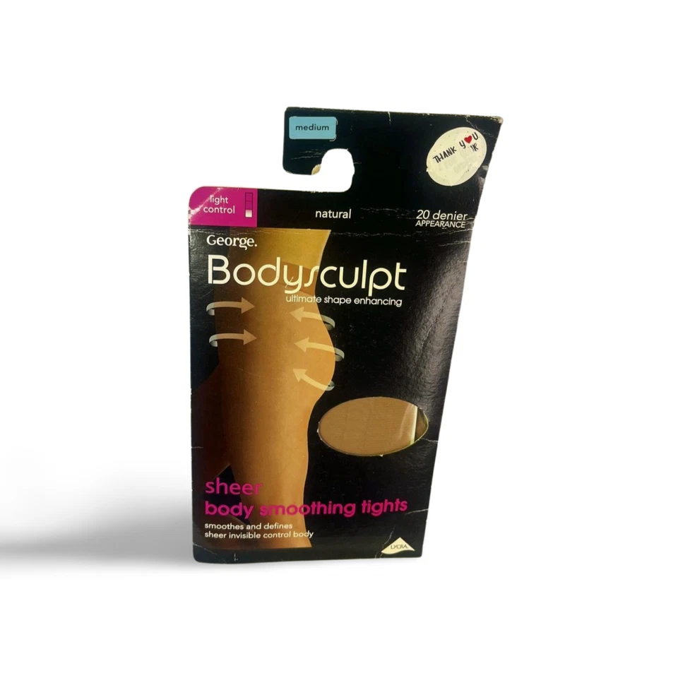 20 Denier Natural Tights Body Smoothing Light Control George Bodysculpt M - Image 3 of 4