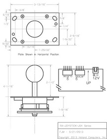 Green Illuminated LED Lighted Arcade Joystick for 4 or 8 way - JS4 Jamma, Mame