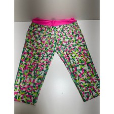 Nike Dri Fit Youth Girls Sz Large Leggings Pink Green Sporty Colorful