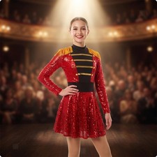 Paillettenkleid mit Schulterklappen Pailletten Kost&uuml;m Stehkragen f&uuml;r Cosplayer, Darsteller