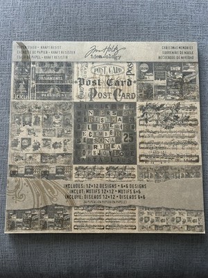 Tim Holtz Ideaology Paper PAD Kraft Resist Christmas Memories 24 Pieces - RARE