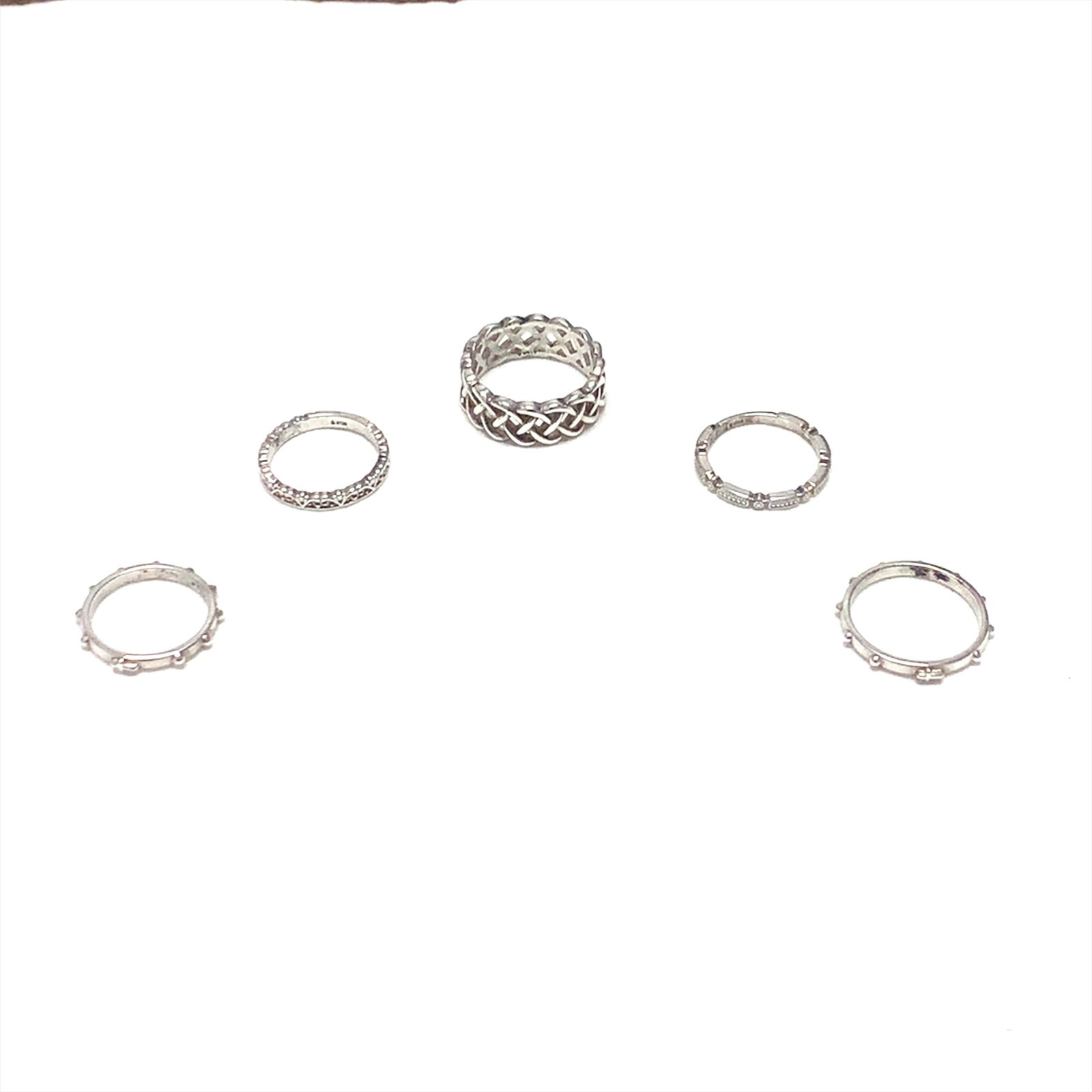 Five Assorted Sterling Silver Rings - image 1