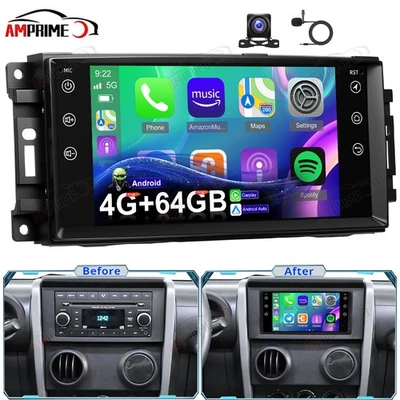 AMPRIME Per Jeep Wrangler JK 2007-2016 Android 15 Autoradio Carplay GPS Navi WiFi +KAM