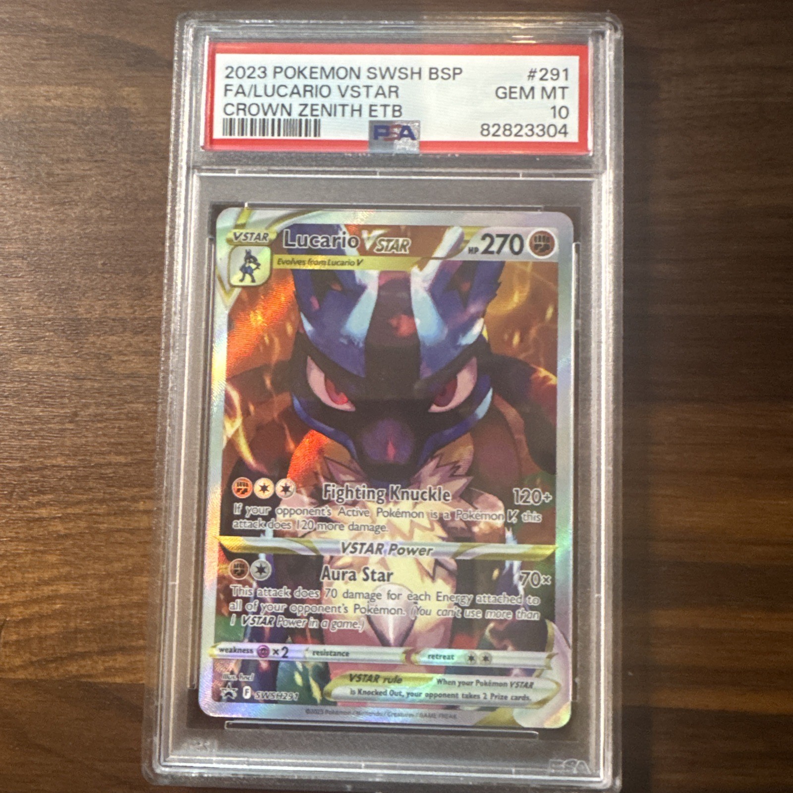 2023 POKEMON SWSH BLACK STAR PROMO #291 FULL ART/LUCARIO VSTAR PSA 10