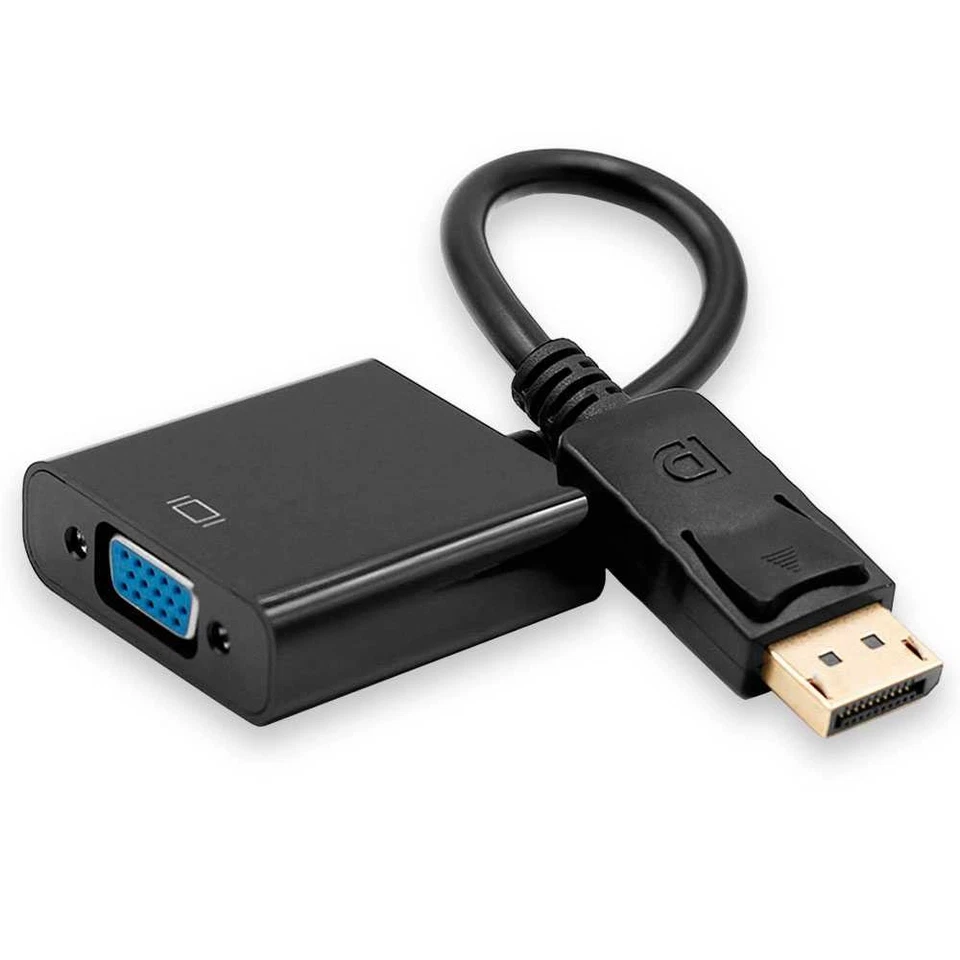 Adattatore da DP DisplayPort a VGA SVGA 15Pin M/F per PC Monitor Proiettore Nero - Immagine 4 di 4