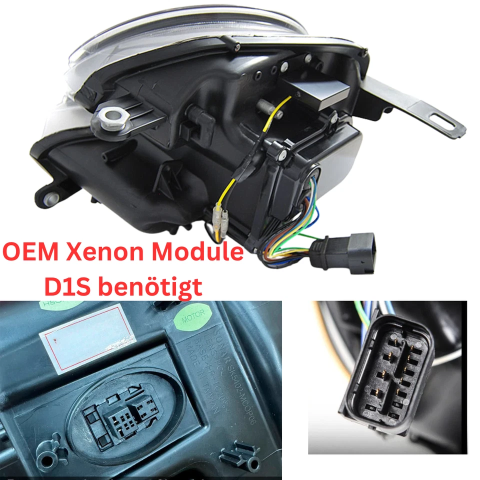 Xenon D1S Scheinwerfer Set Schwarz für Mini Cooper R55 R56 R57 R58 R59 2006–2014 - Bild 3 von 3