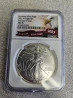 2023-W Burnished Silver Eagle MS70 NGC First Day Of Issue